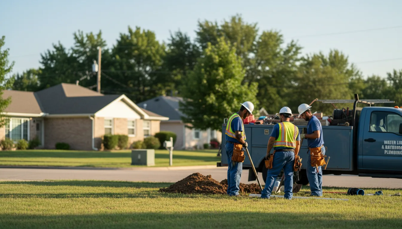 Residential water line and bathroom plumbing service in Overland Park, KS